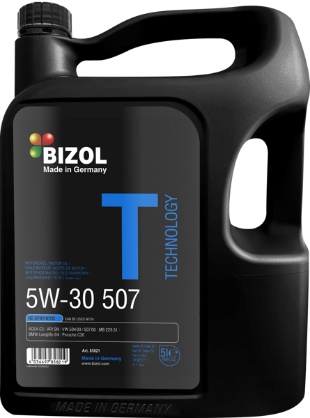 Bizol 85821 Technology 5W-30 507 SM C3 НС-синт. мот.масло 5л