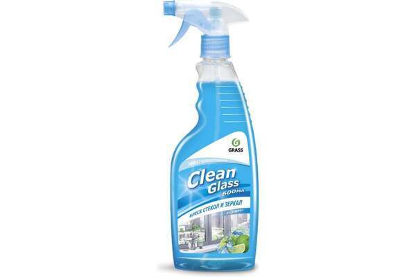 GRASS 125247 Очиститель стекол "Clean Glass" блеск стекол и зеркал (голубая лагуна)600 мл.